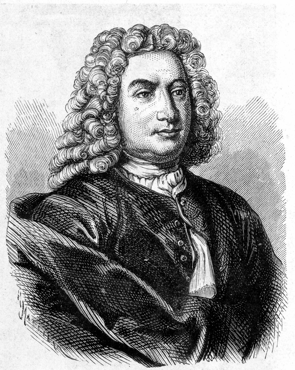 Daniel Bernouilli (Bernoulli) (1700 - 1782), スイスの数学者、物理学者の肖像 - "Album de la Science; illustrious scientists; Grandes discoveries" 1896年に掲載。 作： フランス語学校