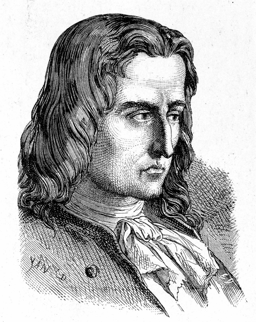 Denis Papin (1647 - 1714) の肖像 - "Album of Science; illustrious scholars; Grandes discoveries" 1896年に掲載。 作： フランス語学校