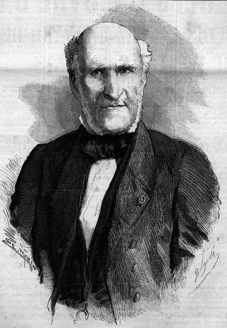 フランスの法律家・政治家であるデカーズ・アンド・グラックスバーグ家のエリー公爵（1780年～1860年）の肖像。1860年11月3日付「Le Monde Illustré」186号に掲載されたエングレーヴィング。 作： フランス語学校