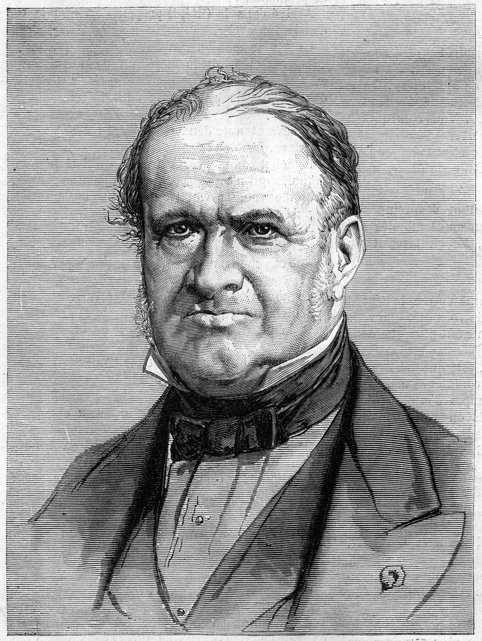 フランスの地質学者、エリー・ド・ボーモン（1798-1874）の肖像。10月3日付「Le Monde Illustré」912号に掲載されたエングレーヴィング。 作： フランス語学校