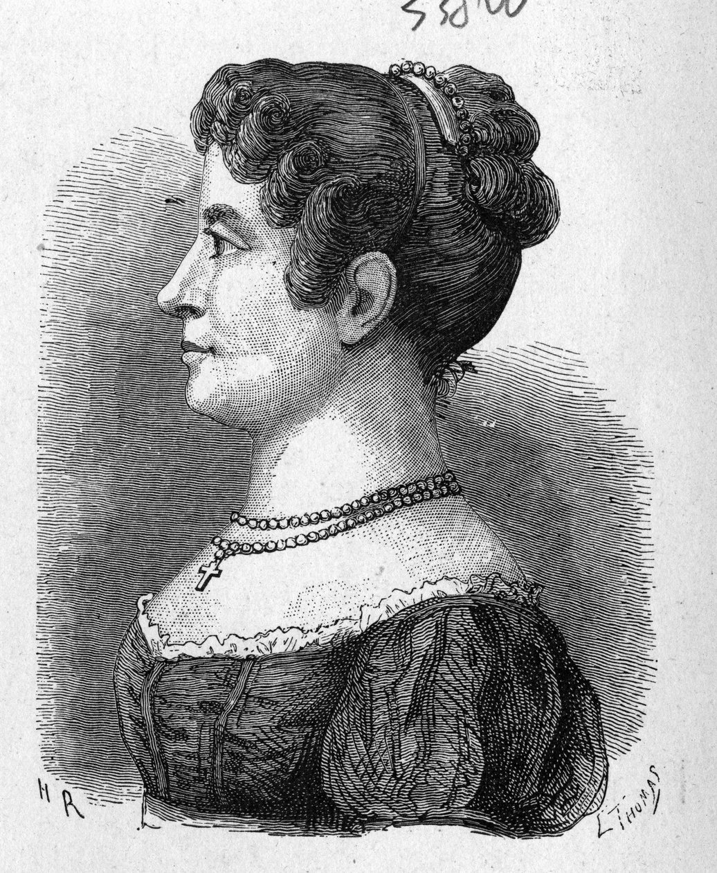 ガルネリンが発明したパラシュートを試したガルネリンの姪、エリサ・ガルネリンの肖像（1896年の "Album of Science; illustrious scholars; Great discoveries "に掲載）。 作： フランス語学校