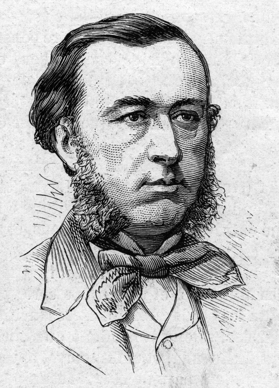 フランスの哲学者、エルメ・マリー・カロ（1826-1887）の肖像。1874年3月14日付「Le Monde Illustré」883号に掲載されたエングレーヴィング。 作： フランス語学校