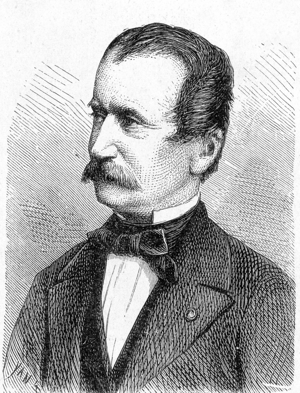 1896年に出版された「科学のアルバム」に掲載されたオーストリアのエンジニア、エンガースの肖像。 作： フランス語学校