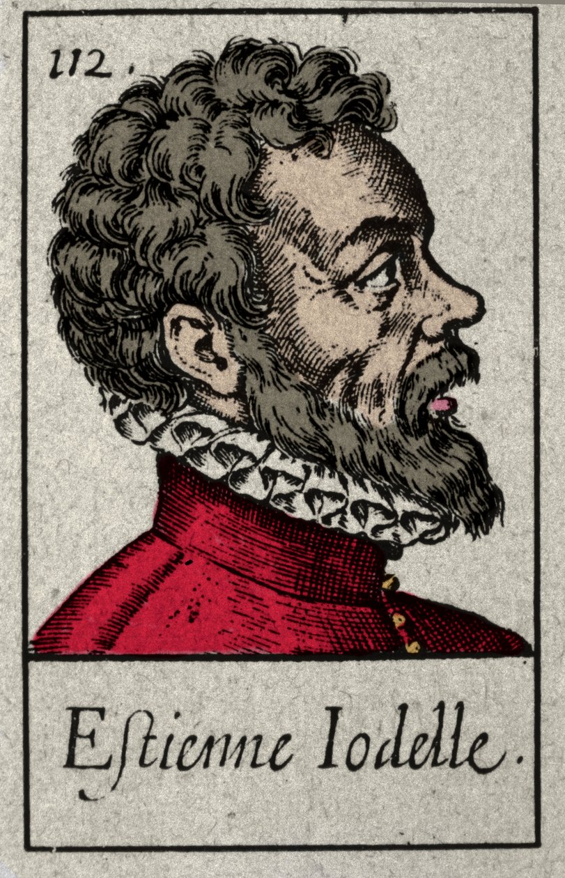 エティエンヌ・ジョデル（1532-1573）の肖像。19世紀のエングレーヴィング。 作： フランス語学校