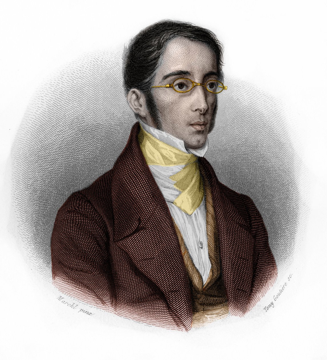 フランスの政治家エティエンヌ・ジョセフ・ルイ・ガルニエ・パージュ（ガルニエ・パージュ）（1801-1841）の肖像。ルイ・ド・コルメナン・ティモンの「LIBRE DES SPEAKERS」に掲載されています。1842.個人蔵。 作： フランス語学校