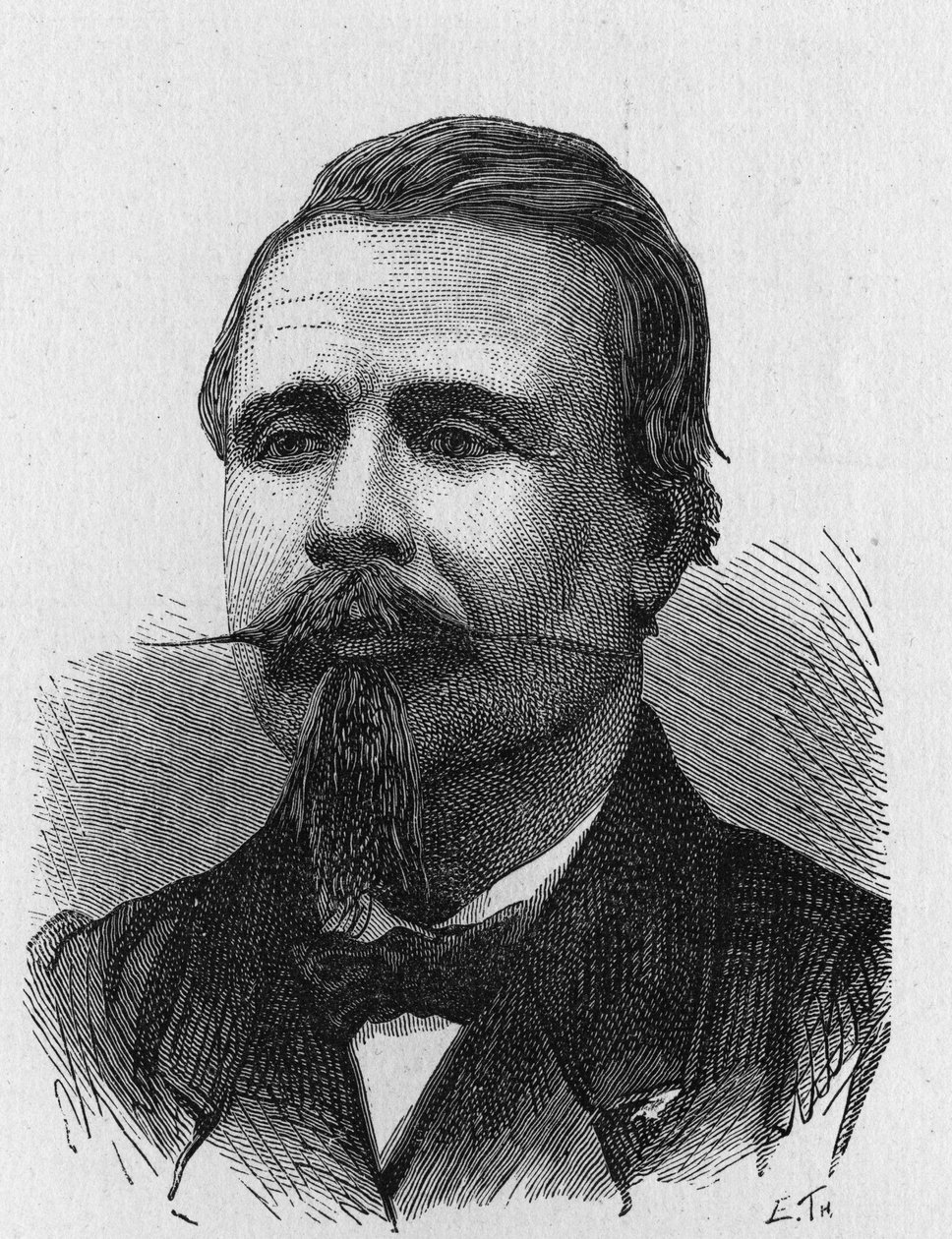 フランスの航空技術者ウジェーヌ・ゴダール（1827 - 1890）の肖像 - 1896年の "Album of Science; illustrious scholars; Great discoveries "に掲載。 作： フランス語学校