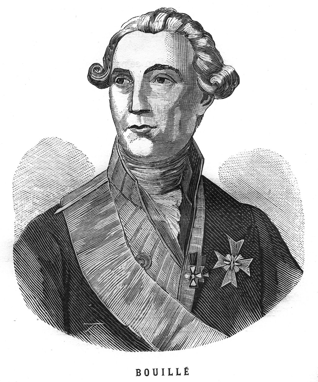 フランスの将軍、フランソワ・クロード・アムール（ブーイユ侯爵）（1739-1800）の肖像。"Les Illustrations De L