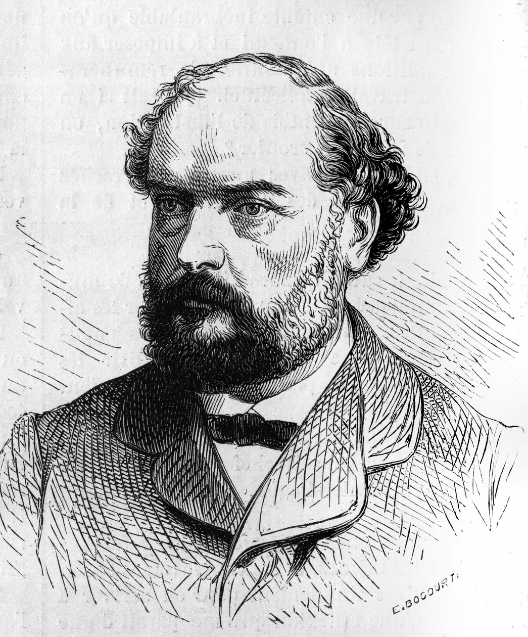 フランスの政治家、フランソワ・デジール・バンセル（1822-1871）の肖像。6月5日付「Le Monde Illustré」No.634に掲載された版画 作： フランス語学校