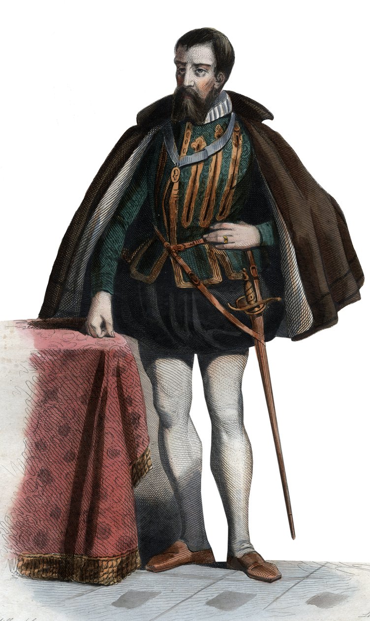 フランソワIドロレーヌ（1519-1563）、ギーズ公、オマール公、フランスの兵士、政治家の肖像。 作： フランス語学校