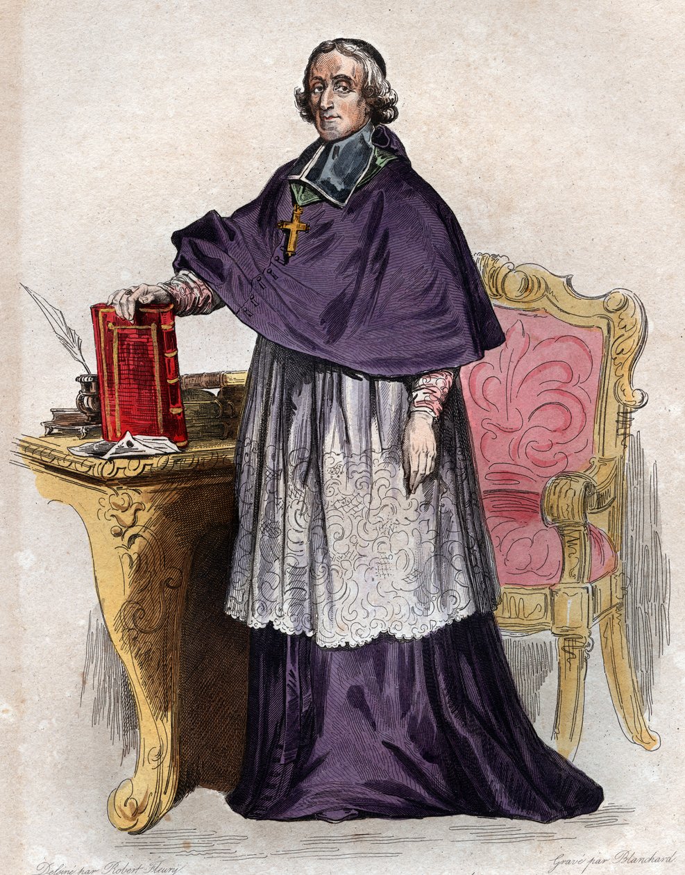 フランソワ・ド・ポン・ド・サリナック・デ・ラ・モート・フェネロン（1651-1715）、フランスの大司教、神学者、詩人、作家の肖像。 作： フランス語学校