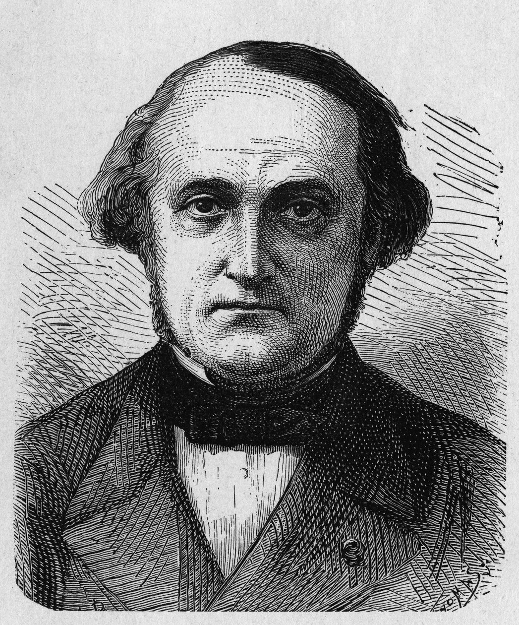 François-Clément Sauvage (1812 - 1872), フランスの技術者および行政官の肖像 - 1896年の「科学のアルバム；輝かしい科学者；偉大な発見」に掲載。 作： フランス語学校