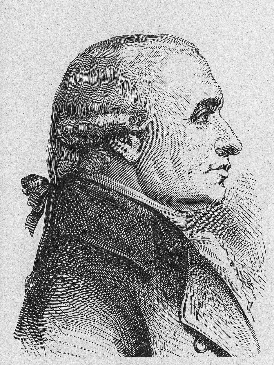 フランスの数学者であるガスパール・モンジュ（1746～1818）の肖像画。 作： フランス語学校