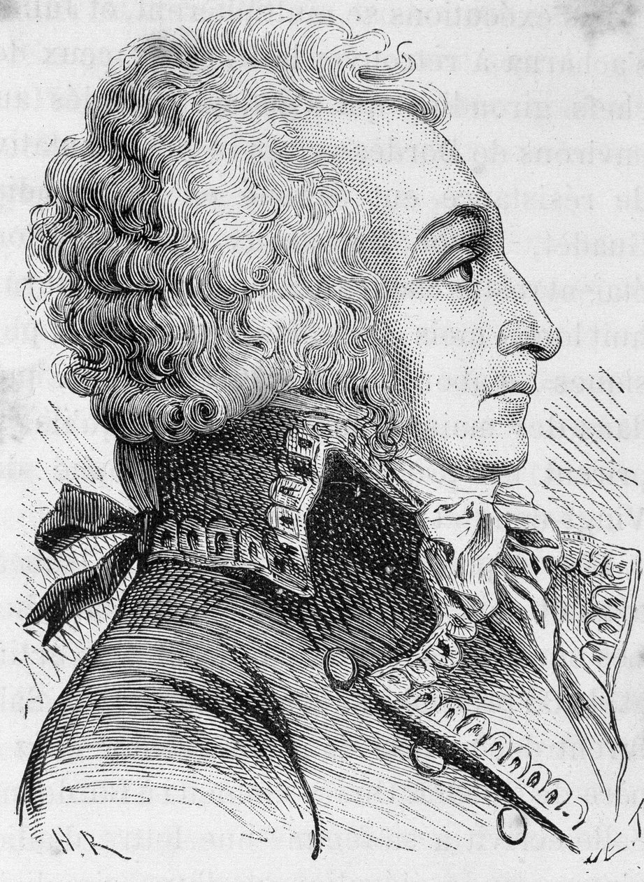 将軍Alexandre Viscount de Beauharnais (1760-1794)の肖像、1793年にマインツを悪く守ったことを非難され、ギロチンにかけられる-Henri Martinの「L