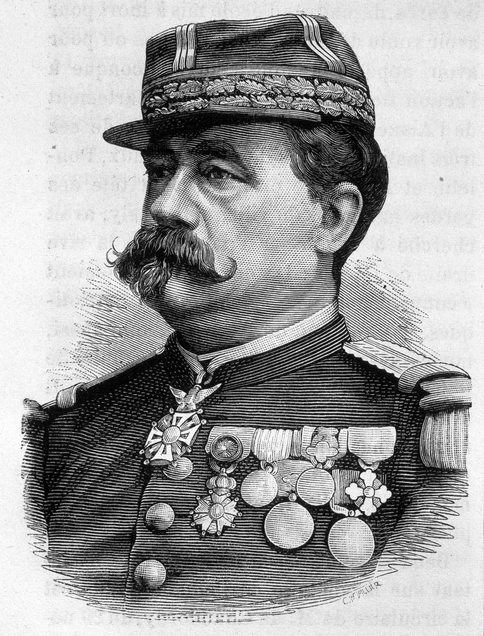 カレ・ド・ベルマール将軍の肖像。 作： フランス語学校