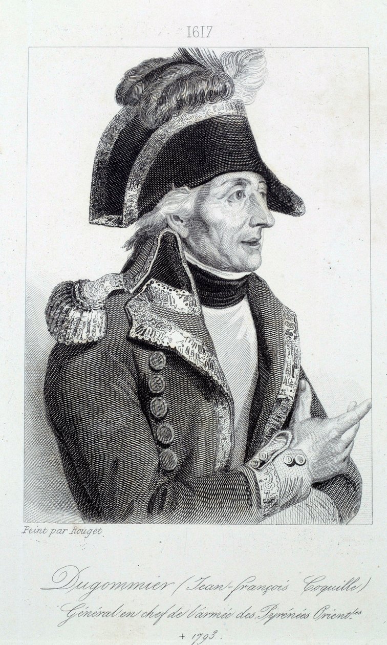 デュゴミエ将軍（1738-1794）の肖像 1790年マルティニーク国防軍司令官 19世紀のエングレーヴィング Chartres musee des Beaux Arts 作： フランス語学校