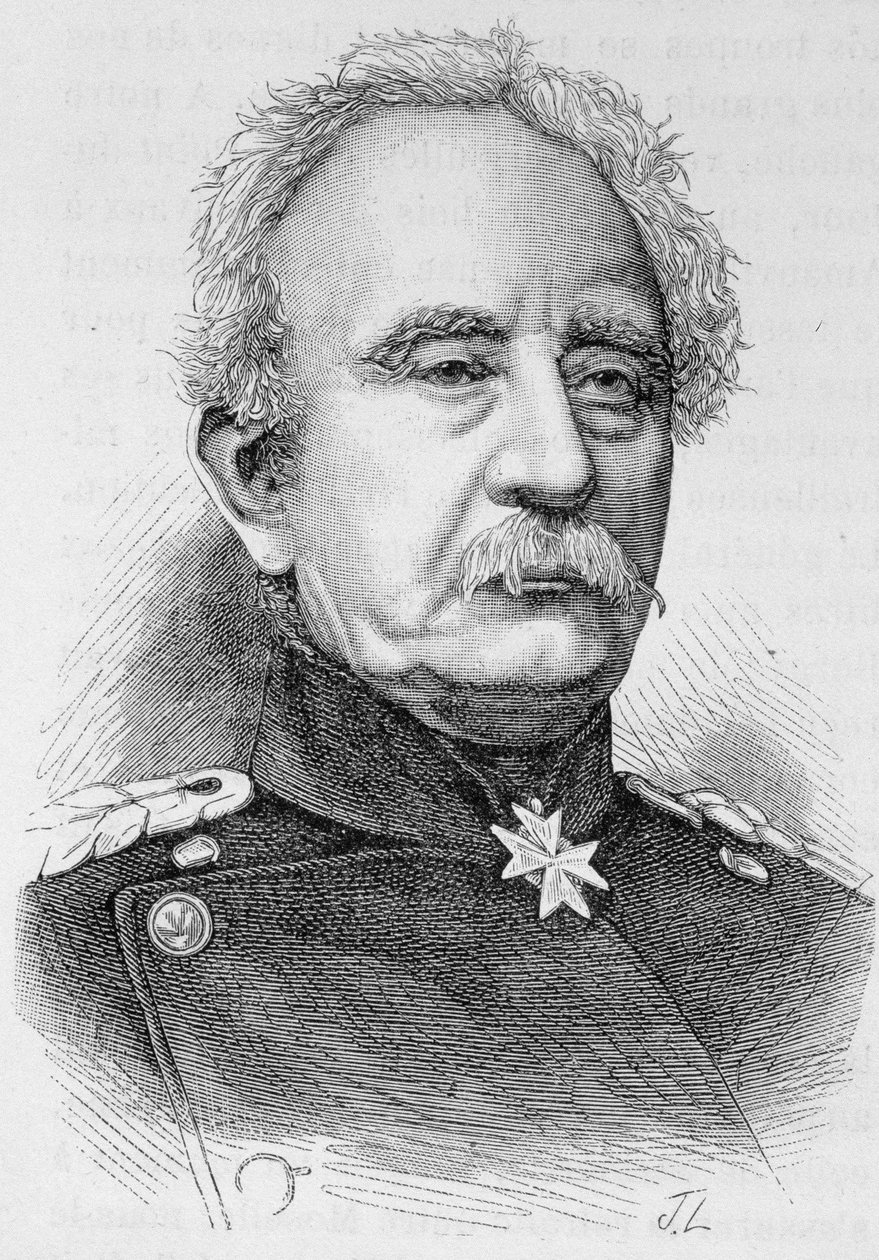 カール・フリードリッヒ・フォン・シュタインメッツ将軍（1796～1877年）の肖像 - アンリ・マルタンの「L