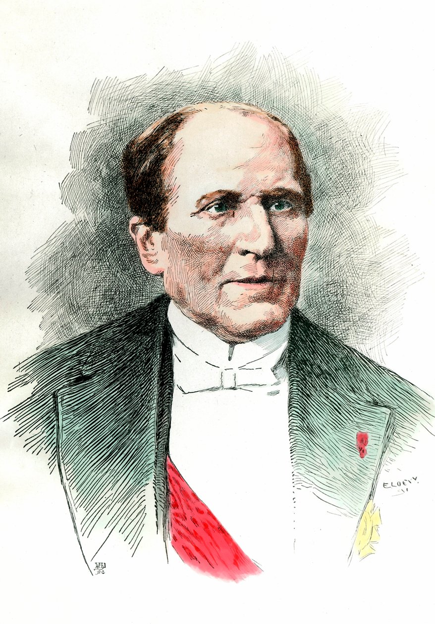 ジョルジュ・ユージン・オスマン（オスマン男爵）（1809-1891）の肖像。19世紀のエングレーヴィング。個人蔵。 作： フランス語学校
