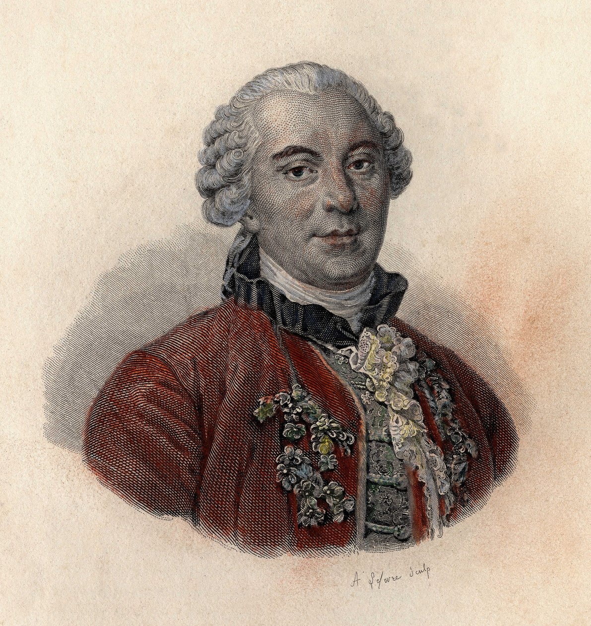 フランスの博物学者・作家であるビュフォン伯爵ジョルジュ・ルイ・ルクレール（1707-1788）の肖像。有用な人物のポートレート」にて 作： フランス語学校