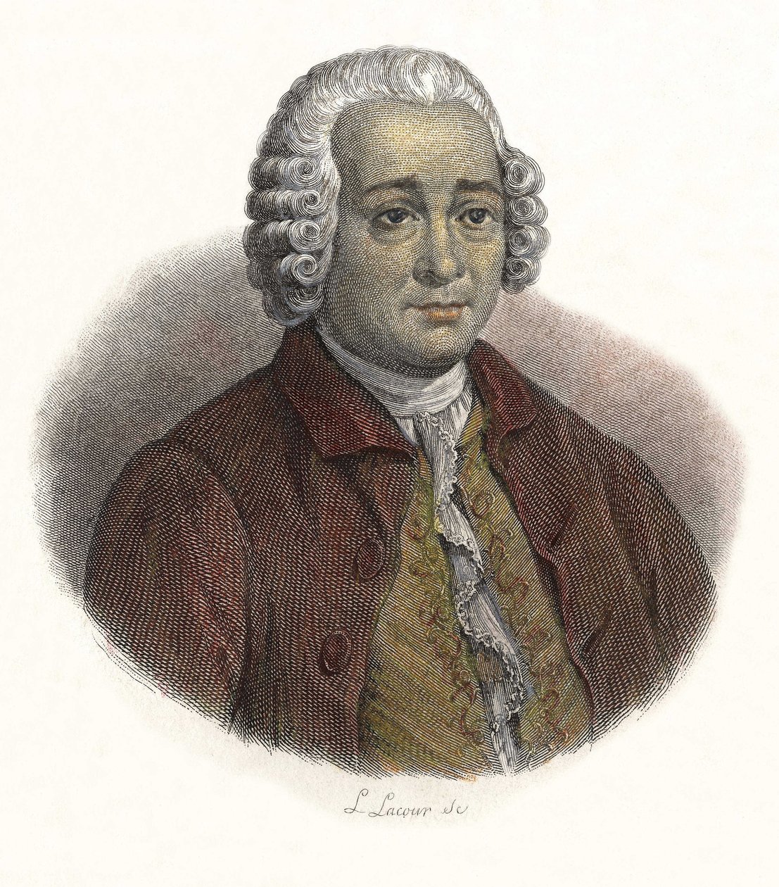 フランスの判事、ラモニョン・ド・マレスハーベ（1721-1794）によるギョーム・シュレシャン（Guillaume-Chretien）の肖像。"Portraits des Hommes Useful "に掲載。 作： フランス語学校