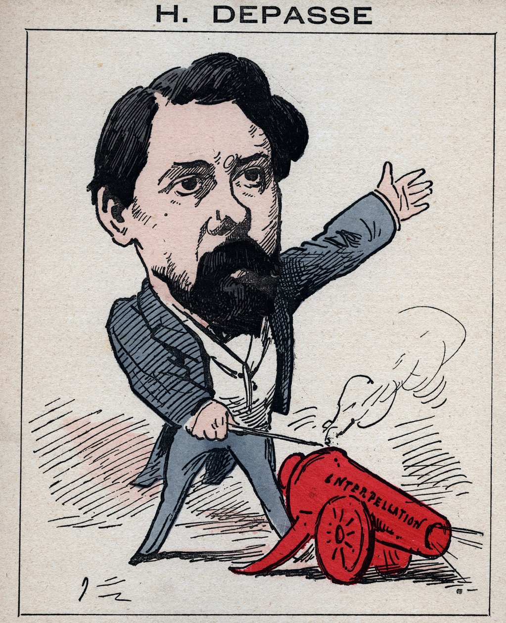 ヘクトル・ドゥパス（1842-1911）フランスの政治家の肖像 - パリの「今日の人」に掲載 作： フランス語学校