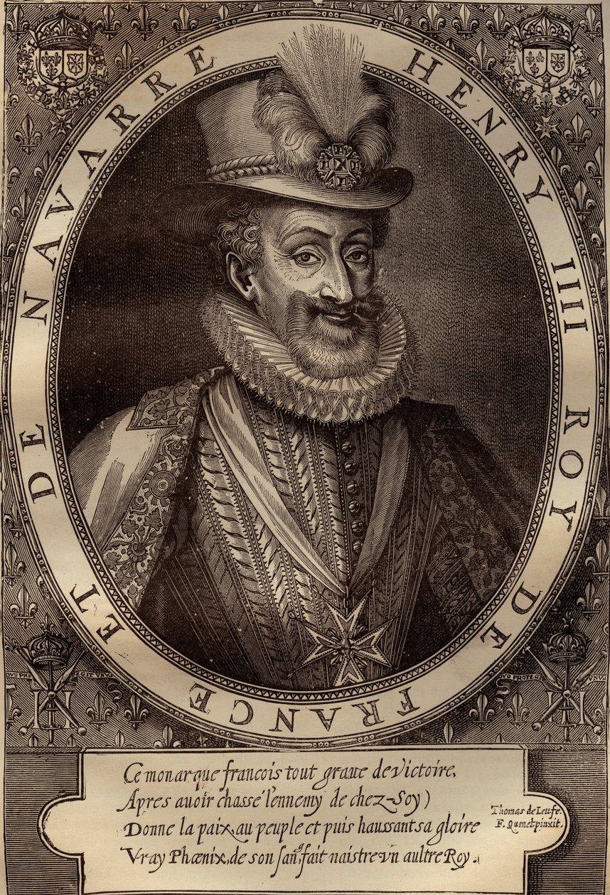 フランス王アンリ4世（1553-1610）の肖像 - フランス王アンリ4世（1553-1610）の肖像 - エングレービング 17世紀 作： フランス語学校