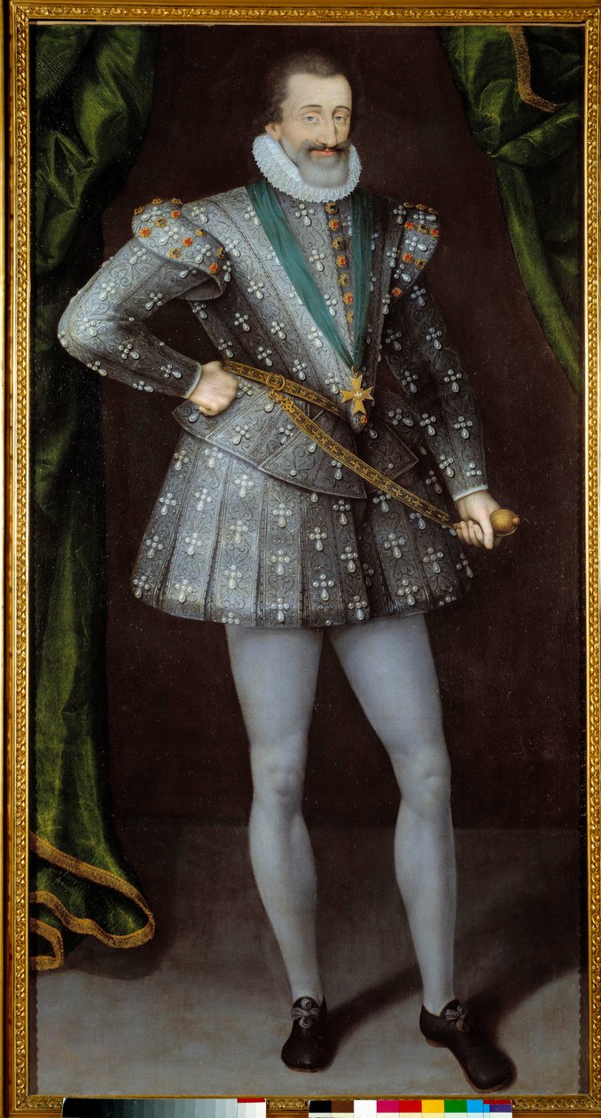 フランス王アンリ4世の肖像（1553-1610） 17世紀の匿名絵画。グルノーブル、Musee Des Beaux Arts。- フランス王アンリ4世の肖像（1553-1610年）。17世紀の匿名の絵画。フランス、グルノーブル、ボザール美術館 作： フランス語学校