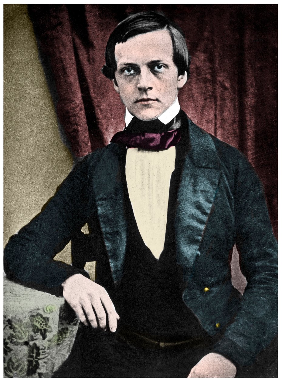 ヘルマン・フォン・ヘルムホルツ（1821-1894）の肖像。ドイツの物理学者、解剖学者、生理学者。 作： フランス語学校
