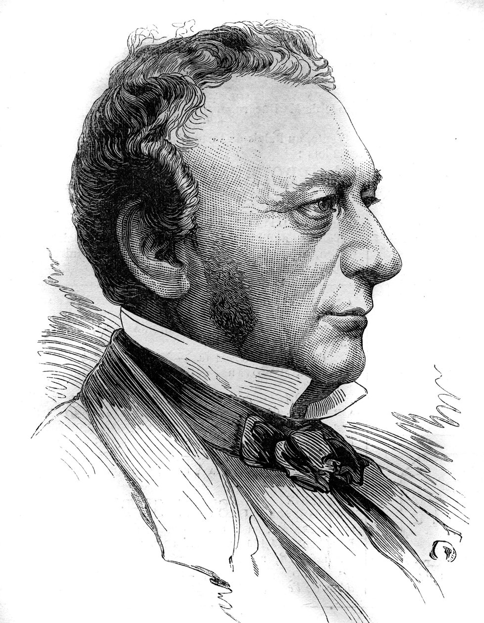 Societe de Credit mobilierとthe company generale transatlanticの創設者であるIsaac Pereire (1800 - 1875)の肖像。1880年7月31日付「Le Monde Illustré」1218号に掲載されたエングレーヴィング。 作： フランス語学校