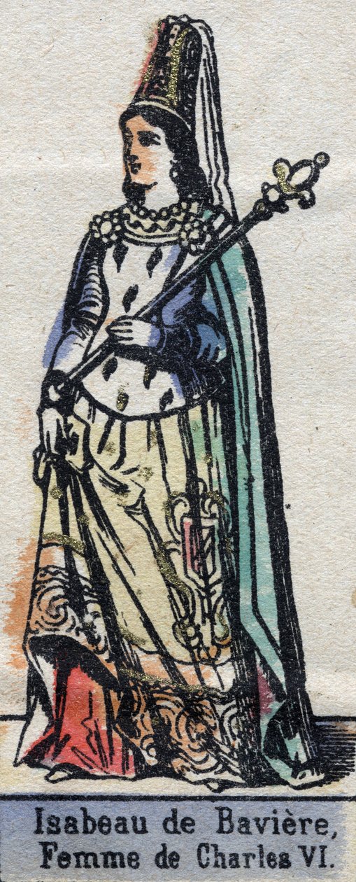 フランスのシャルル6世の妻、イザボー（イザベル、エリザベート）・ドゥ・バヴィエール（13711435）の肖像。カペティアン朝）の肖像。19
