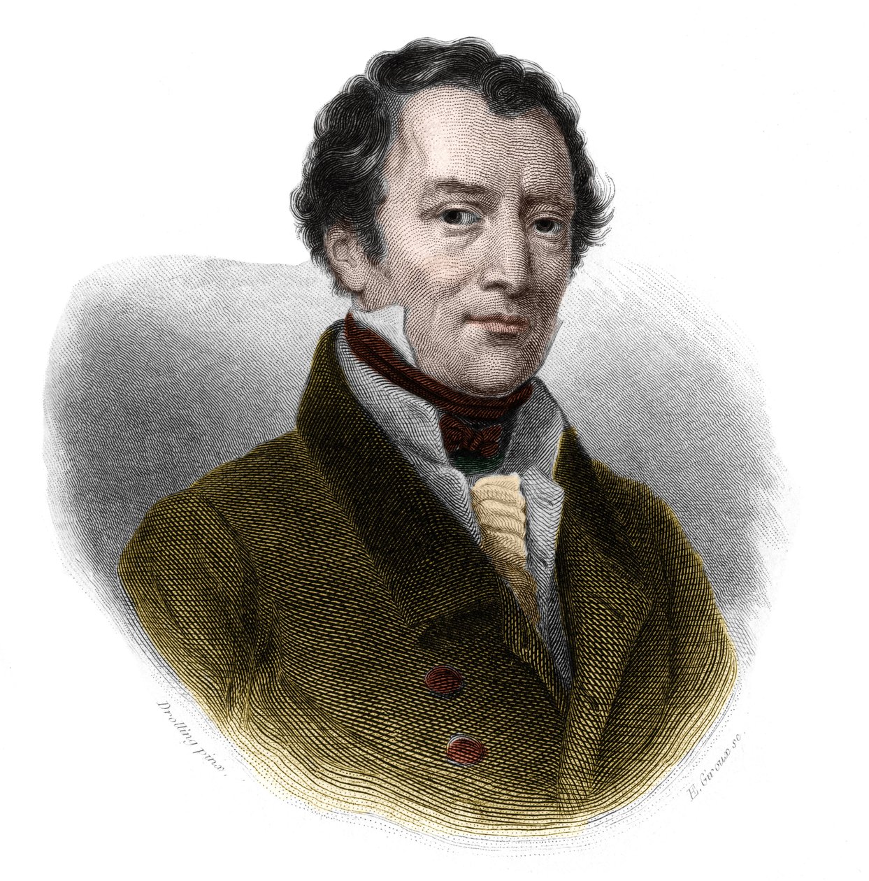 Jacques-Antoine (Jacques Antoine) Manuel (1775-1827), フランスの弁護士・政治家の肖像。Louis de Cormenin Timonの「講演者の書」に掲載されています。1842.個人のコレクション。 作： フランス語学校