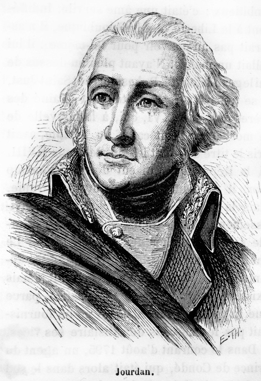 フルーラスの戦い（1794年6月26日）で勝利したエンパイアの馬車馬、Jean Baptiste Jourdan (1762-1833)の肖像 - Henri Martinの「L