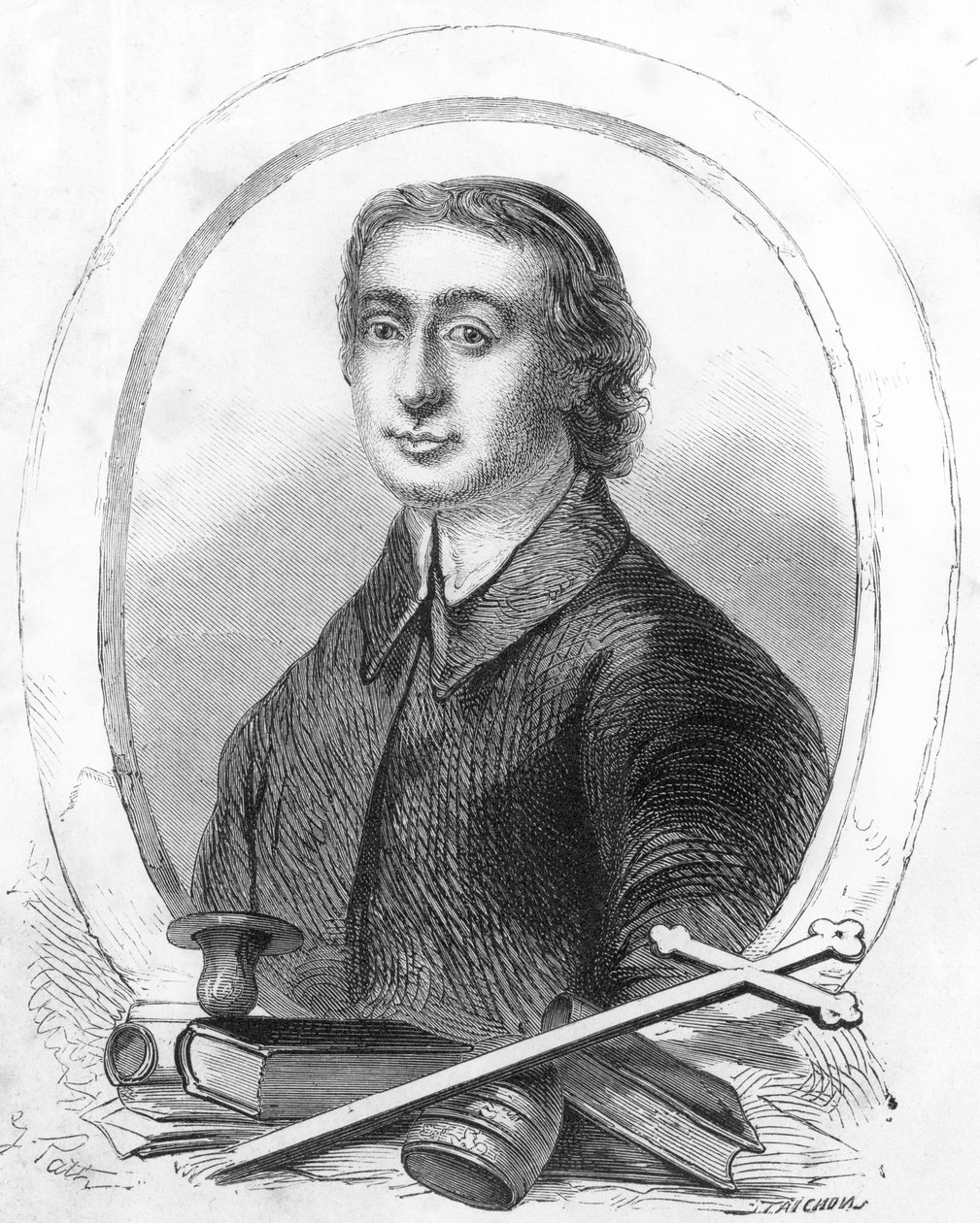 ジャン・バティスト・マシヨン（1663-1742）の肖像（エングレーヴィング 作： フランス語学校