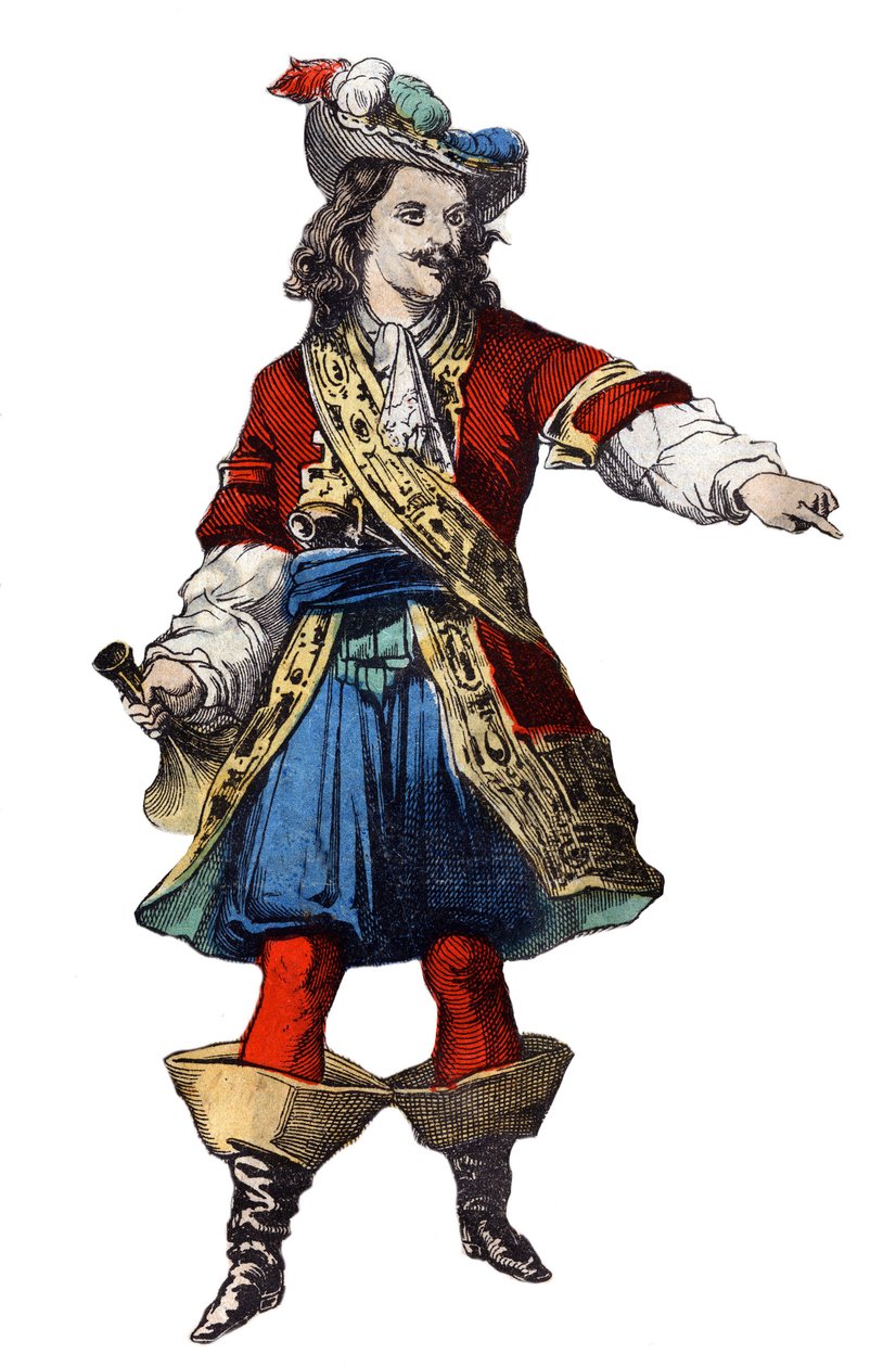 フランスのプライベーター、ジャン・バート（1650 - 1702）の肖像。19世紀末のエピナル画像。 作： フランス語学校