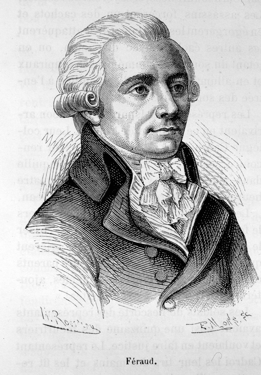 フランスの政治家ジャン・フェロー（またはフェロー）の肖像（1764年～1795年） - アンリ・マルタンの「L