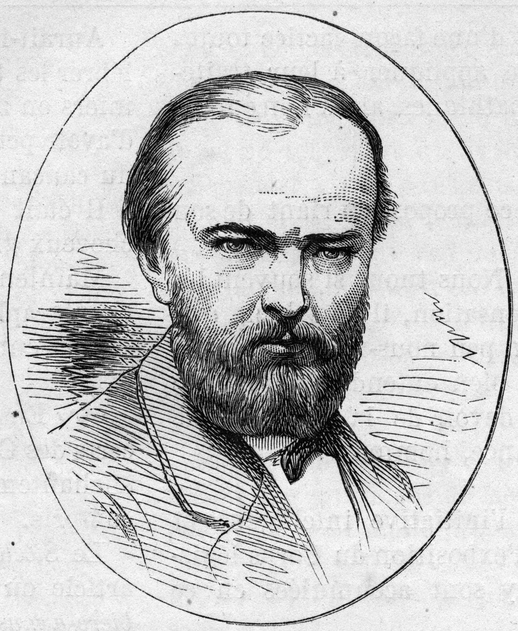 フランスの画家、ジャン・ジャック・ヘネール（1829-1905）の肖像。1874年5月2日付「Le Monde Illustré」890号に掲載されたエングレーヴィング。 作： フランス語学校