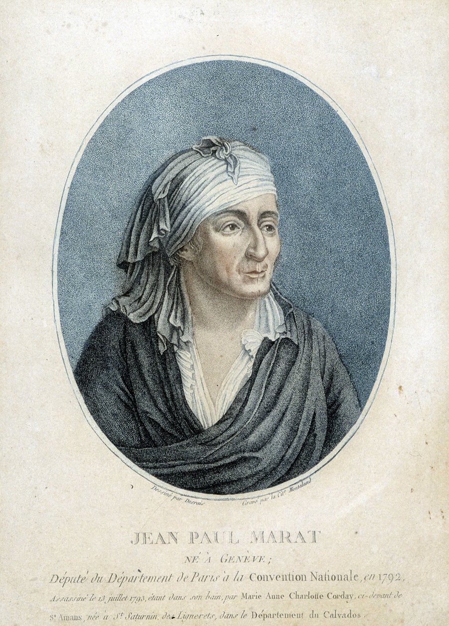 ジャン・ポール・マラ（1743-1793）の肖像 フランスの医師、政治家、政治家 作： フランス語学校