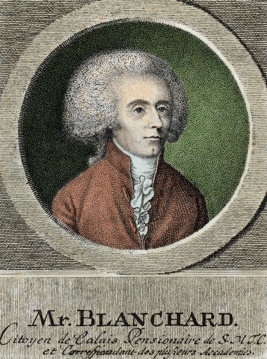 ジャン・ピエール（Jean-Pierre）・ブランシャール（1753-1809）の肖像（フランスの飛行機乗り）。 作： フランス語学校