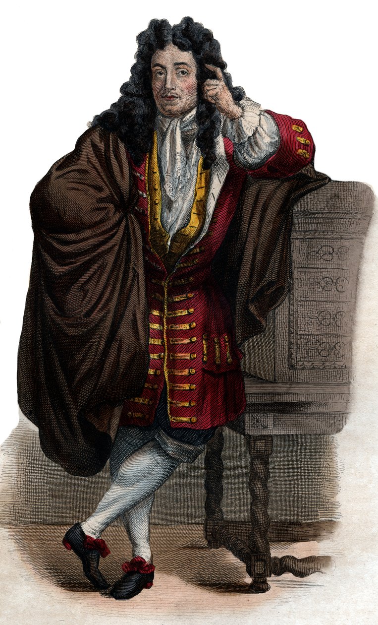 フランスのエッセイストであり道徳家であるジャン・ド・ラ・ブリュイエール（ラブリュイエール）（1645-1696）の肖像。 作： フランス語学校