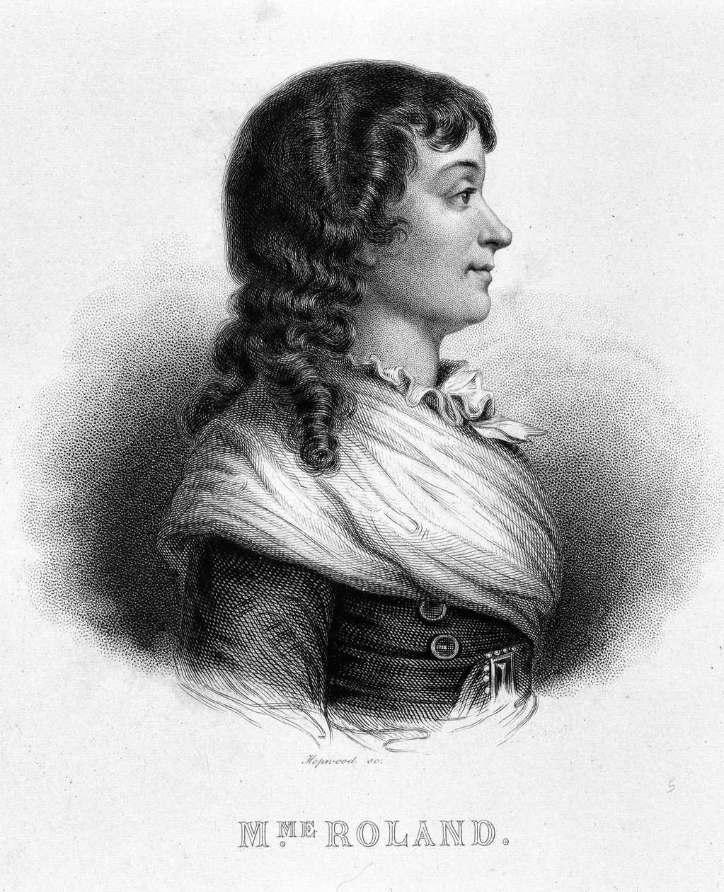ジャンヌ・マリーまたはマノン・フィリポン、マダム・ローラン（1754～1793年）の肖像 - ティエールの「フランス革命」にて 作： フランス語学校