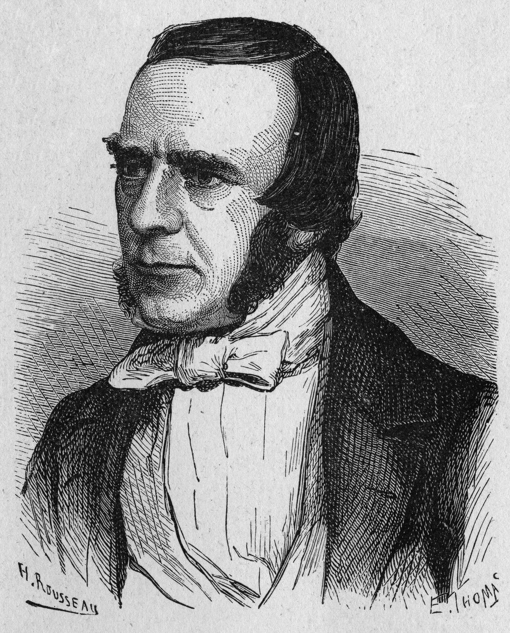 イギリスの実業家、ジョン・ワトキンス・ブレットの肖像 - 1896年の "Album of Science; illustrious scholars; Great Discoveries "に掲載。 作： フランス語学校
