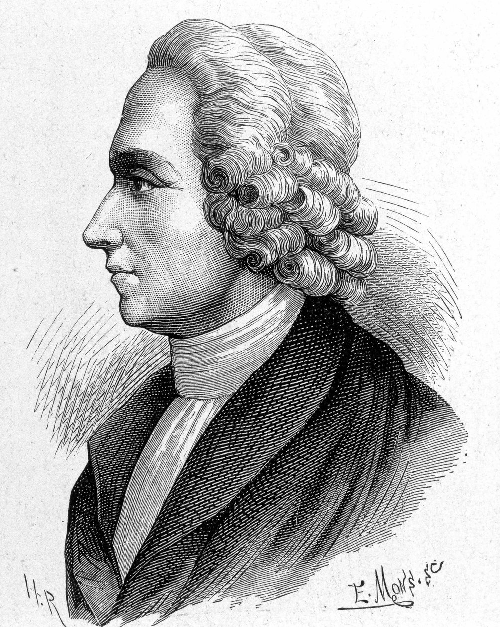 イギリスの化学者・神学者であるジョセフ・プリーストリー（1733-1804）の肖像画。"Album of Science; illustrious scholars; Great Discoveries "1896年に掲載。 作： フランス語学校