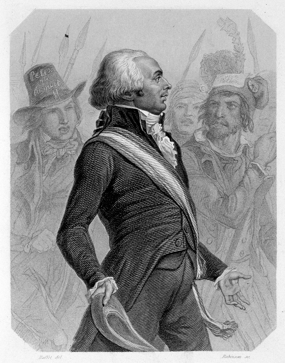 フランスの政治家であるJérome Pétion de Villeneuve（1756-1794）の肖像。ラマルティーヌの「ジロンダンの歴史」では 作： フランス語学校