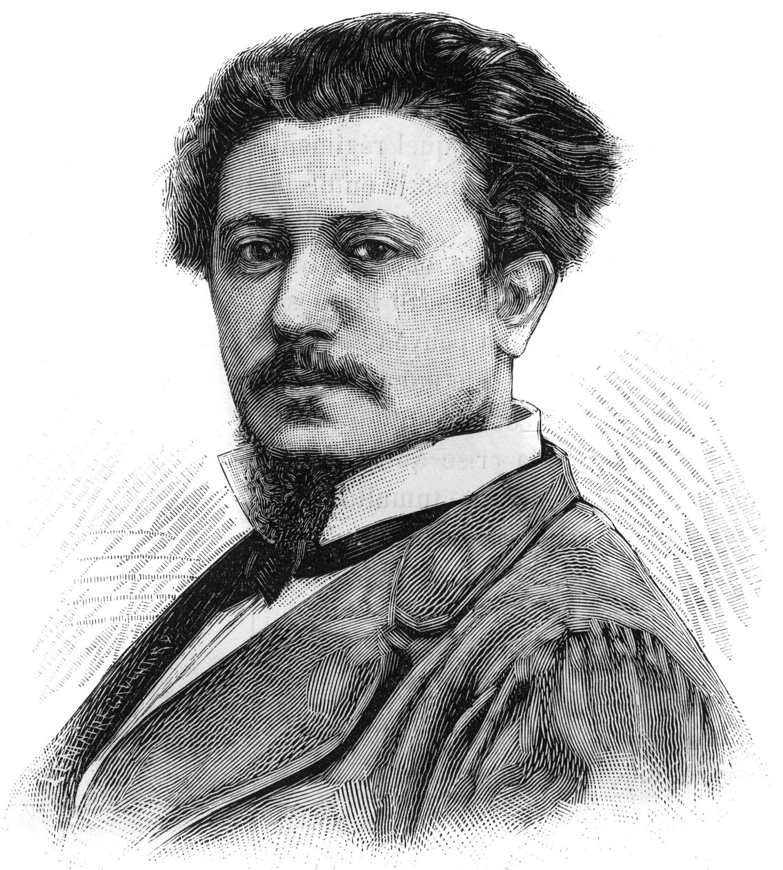 フランスの画家、カール・ドービニー（1846-1886）の肖像。6月5日付「Le Monde Illustré」に掲載された図版 作： フランス語学校