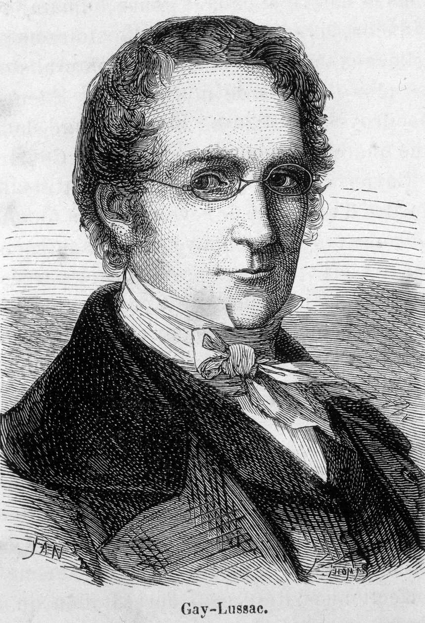 フランスの物理学者・化学者であるルイ・ジョセフ・ゲイ・リュサック（Louis-Joseph Gay Lussac）（1778-1850）の肖像 - アンリ・マルタンの「L