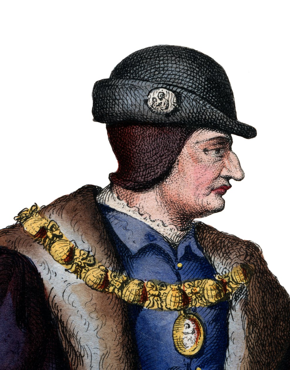 フランス国王ルイ11世（1423-1483）の肖像。 作： フランス語学校