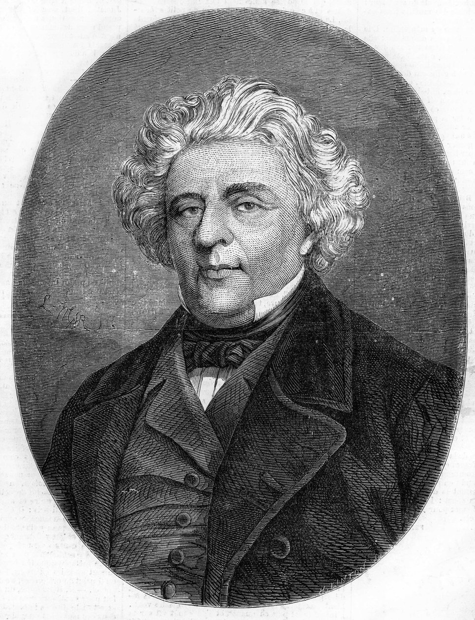 フランスのオペラ歌手、ルイジ・ラブラッシュ（1794-1858）の肖像。 作： フランス語学校