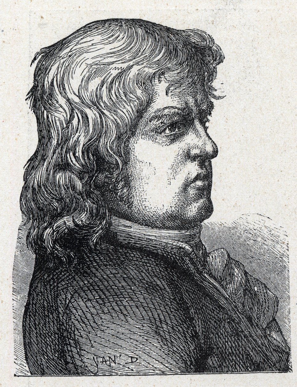 フランスの革命政治家、マルク・ギヨーム・アレクシス・ヴァディエ（1736 - 1828）の肖像。1889年のエングレーヴィング。個人蔵。 作： フランス語学校