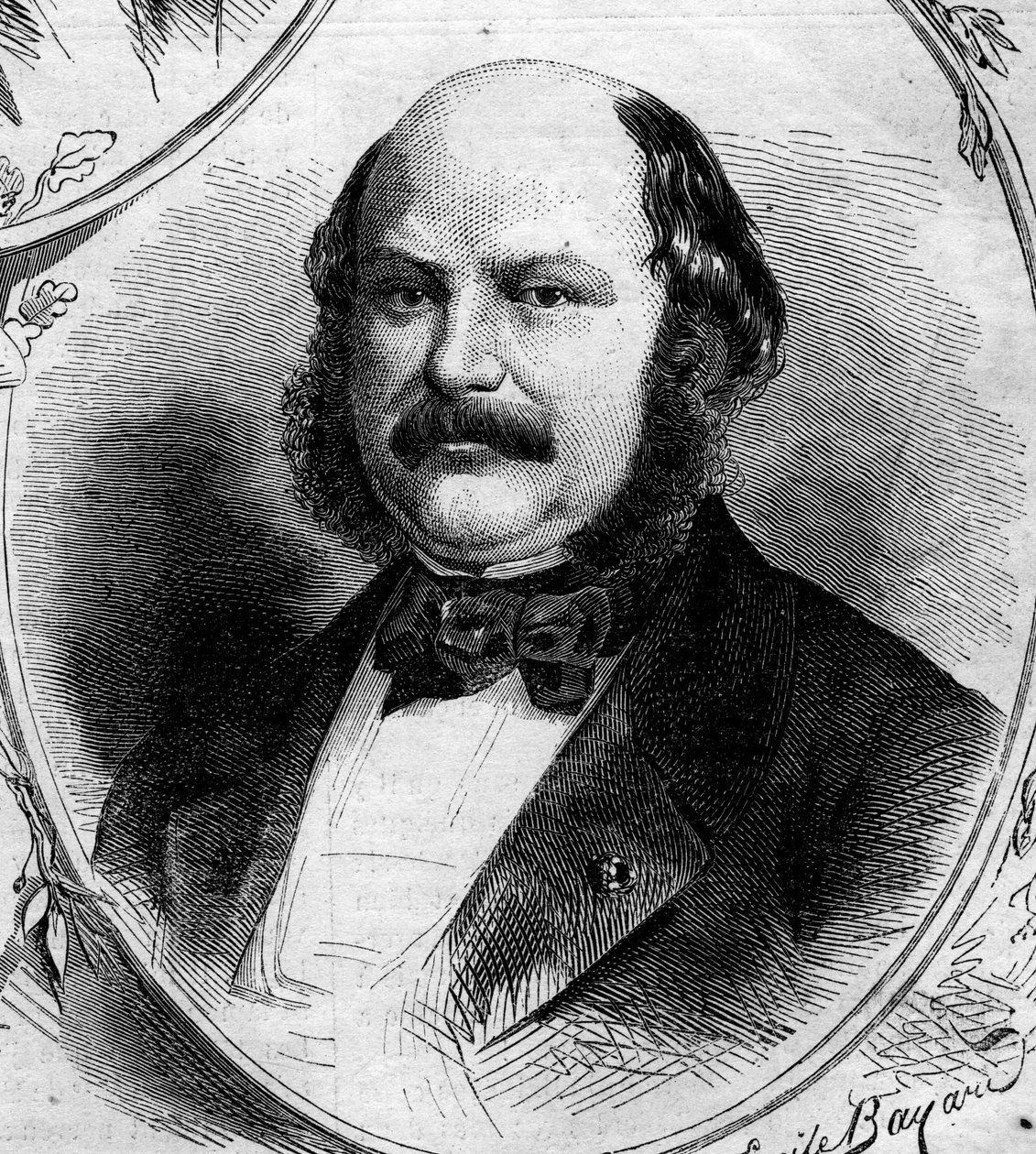 フランスの銀行家・政治家であるマクシミリアン・ジュール・マルクス・ケーニヒスウォルター（1817-1878）の肖像。1862年4月19日付「Le Monde Illustré」262号に掲載された版画。 作： フランス語学校