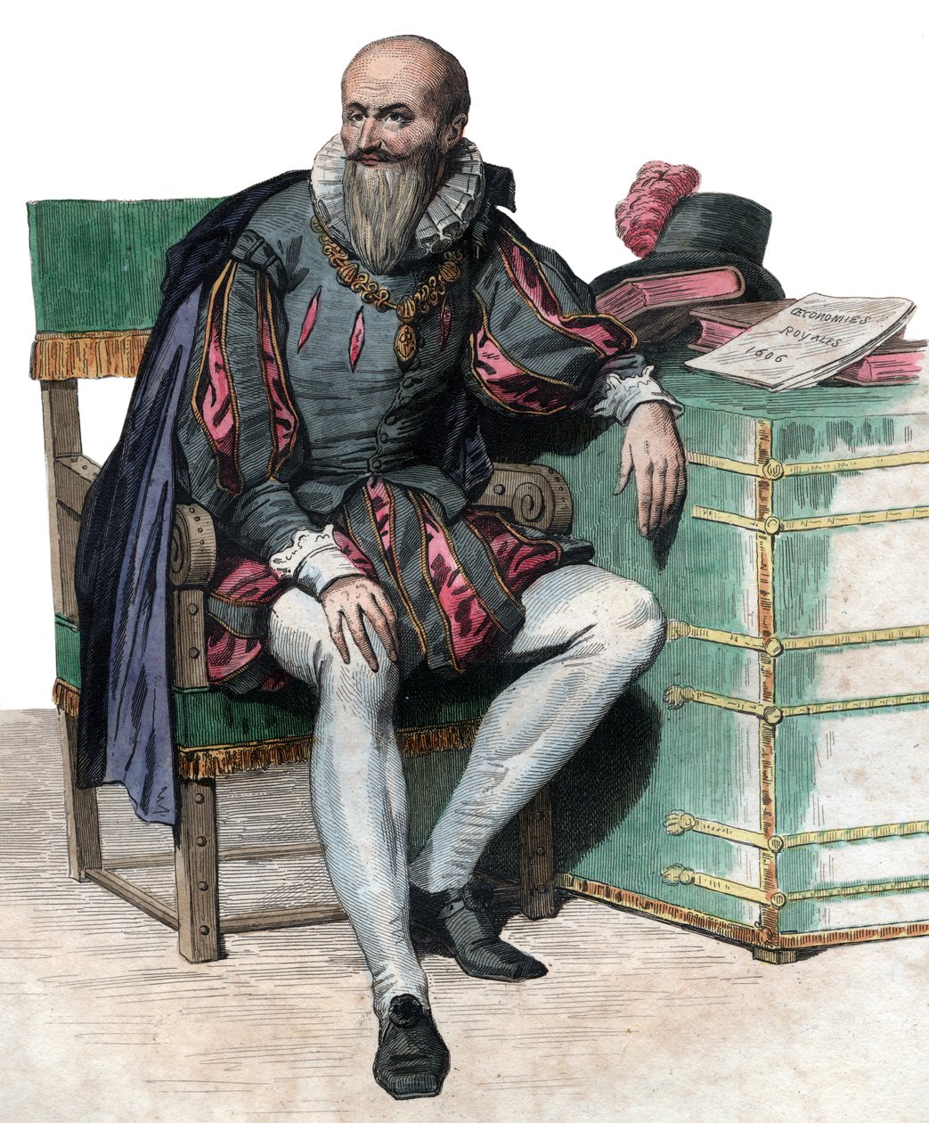 Maximilien de Bethune、サリー公（1559-1641）、フランスの兵士および大臣の肖像。 作： フランス語学校