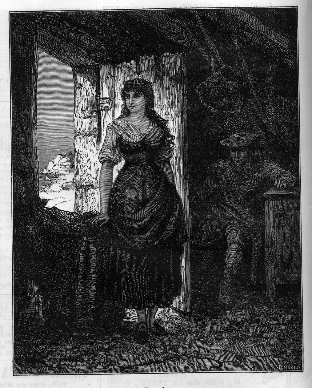 アレクサンドル・デュマ（1802-1870）の小説「モンテクリスト伯」の登場人物、メルセデスの肖像。Le Monde Illustré」1月30日号に掲載されたエングレーヴィング。 作： フランス語学校